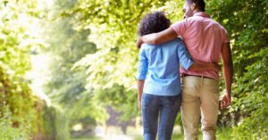 couple out on a calm walk