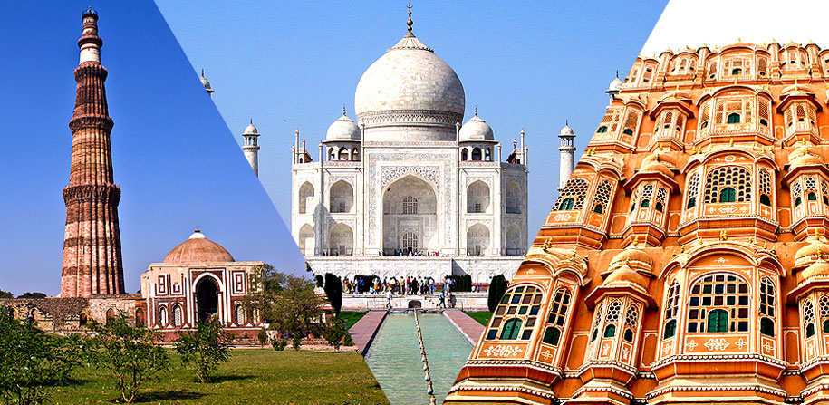 Golden Triangle consisting Delhi, Agra, and Jaipur.