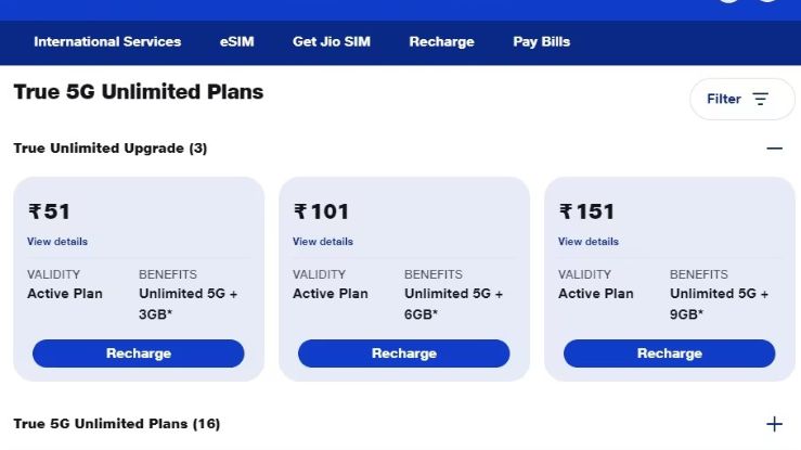 Jio launched 3 cheap recharge plans, this is how you will get access to unlimited 5G data starting at just INR 51 rupees!