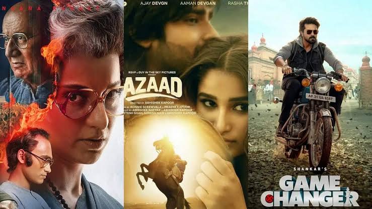 Box Office Collection: ‘Emergency’ and ‘Azaad’ Struggle to Attract Audiences in Theatres, ‘Fateh’ and ‘Game Changer’ Face a Major Downfall